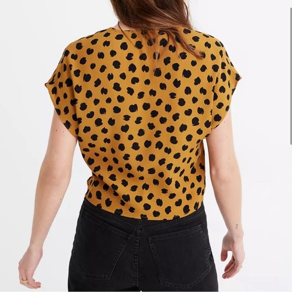 Madewell Sash-Tie Wrap Top in Painted Spots - Animal Print - Picture 2 of 11